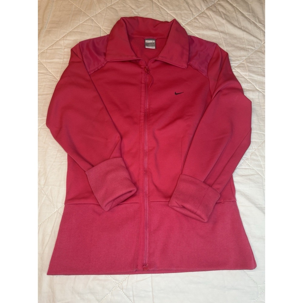 Nike Therma Fit Full Zip Jacket Pink Fleece‎ Lined Size Large Women's